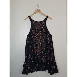 Intimately Free People Annka Boarder Slip Dress Black Combo Womens Size XS Boho